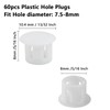 Cjueiom 60pcs 8mm / 5/16" Hole Plugs White Plastic Hole