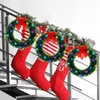 Jetec 10 Pcs Small Christmas Window Wreath with Red Bow