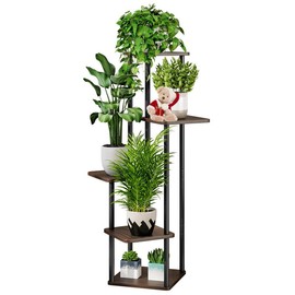 Plant Stand 5/6/7/9 Tier Indoor Metal Flower Shelf for Multiple Plants Corner Tall Flower Holders for Patio Garden Rack Organiser Pot plant stand - Tier: 5 Tier-Black