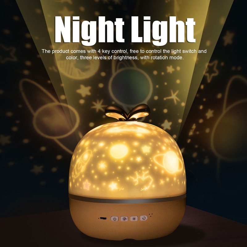 Projection Lamp with 6 Patterns USB 360 Degree Rotating Dimming