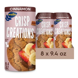 Wasa Cinnamon Crisp Creations, 9.4 oz. (Pack of 8), Large Round Toppable Crackers for Snacking and More, Wholesome Oven Baked Crackers With a Hearty Crunch