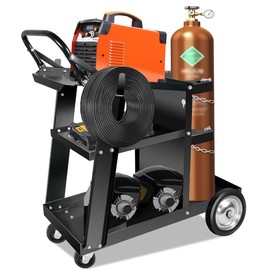 ZIXNEXKOO Welding Cart Heavy Duty with 360 Swivel Wheels, Original Design Rolling Welding Carts for MIG/TIG Welder and Plasma Cutter Upgraded, Tilt-Table Large Storage