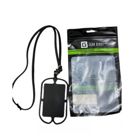 Gear Beast Lanyard Cell Phone Holder ID Credit Card Pocket Universal Black NEW