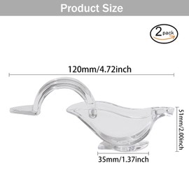 JOAOXOK Lemon Juicer Squeezer,2pcs Portable Transparent Fruit Juicer,Hand Juicer for Orange Lemon Lime Pomegranate,Elegance Bird Shape Hand Juicer (2)