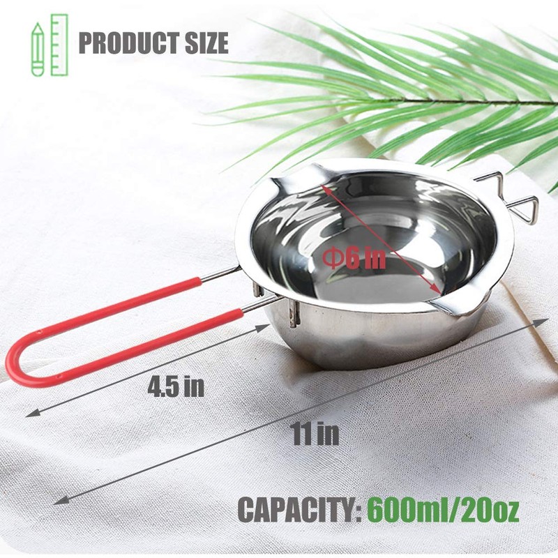 Stainless Steel Double Boiler Pot with Heat Resistant Handle for