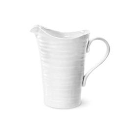 Portmeirion Sophie Conran White Large Pitcher with Handle | 58 Oz Serving Pitcher for Hot or Cold Beverages | Made from Fine Porcelain | Dishwasher and Microwave Safe