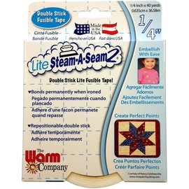 The Warm Company Lite Steam-A-Seam 2 Double Stick Fusible Web Tape -1/4" X 40 Yards