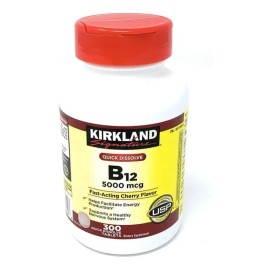 Vitamina B12 Quick Dissolve Sublingual 5000 Mcg 300 Tabs Kir Sabor Neutro