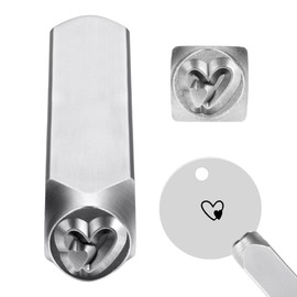 Yoption 6mm 1/4'' Double Heart Metal Stamp, Metal Punch Stamping Tool DIY Arts and Crafts Supplies for Stamping/Punching Jewelry, Clay, Leather, Wood