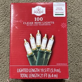 Holiday Time 100 Clear Incandescent Mini Lights