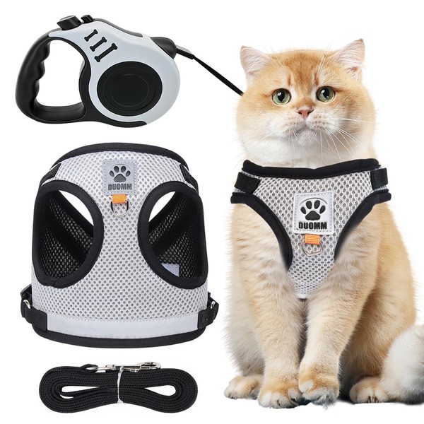 Gohytal Katzengeschirr mit Leine Ausbruchsicher, Katzengeschirr und Katzenleine Set, Verstellbares