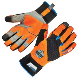 Waterproof Work Gloves, High Visibility, Thermal Insulated, Touchscreen, Enhanced Grip, Ergodyne ProFlex 818WP,Orange