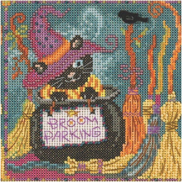 Mill Hill Autumn Broom Parking Cross Stitch Kit - Beaded