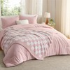 Bedsure King Comforter Set with Checkered Throw Blanket for Couch