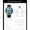 OLEVS Men's Blue Watch Date Diamond Sport Silicone Fashion Casual