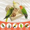 Hamiledyi 2 Pack Wooden Foraging Bird Toys - Interactive Slow