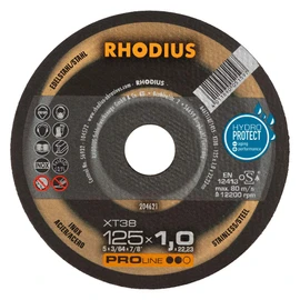 RHODIUS XT38 | Pack of 25 | Diameter 125 mm x 1.0 mm | Cutting Disc Metal | Made in Germany | for Angle Grinders, Stainless Steel, Stainless Steel