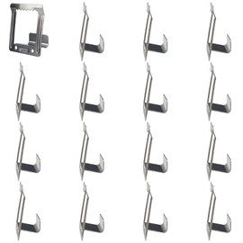 Pack of 16 Metal Stretcher Frame Prong Hangers, Canvas Hangers, Frame Stretcher Frame, Prong Hanger for Pictures for Attaching, Hanging Pictures, Light Black