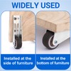 DC,CLISENCE 2 Pcs Silver Rubber Low Profile Casters, Non-Slip Side