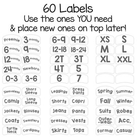 6 Baby Girl Nursery Clothing Closet Size Organizer Dividers Elephant Fits 1.5" Rod (Lavender)