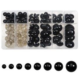 TOAOB 92pcs Large Safety Eyes for Amigurumis Crafts Crochet Eyes with 92pcs Washers 12mm to 30mm Black Plastic Safety Eyes for Crocheting and Stuffed Animals Bears Making