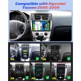 Hikity for Hyundai Tucson 2006 2007 2008 2009 Android Car Stereo Radio with Wireless Carplay Android Auto, 2+64G 10.1 Inch Touchscreen Radio WiFi GPS Navigation Bluetooth FM RDS EQ Mirror Link