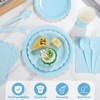 Xiangqu 175 Pcs Light Blue Paper Plates and Napkins, Easter