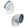 Uzman-Versand, Concentric Exhaust Pipe/45° Bend, Diameter 60/100 mm, Elbow, Angle,