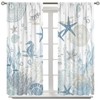 SENRUEGT Nautical Coastal Curtains,Nautical Beach Starfish Seashell Blue Curtains Summer