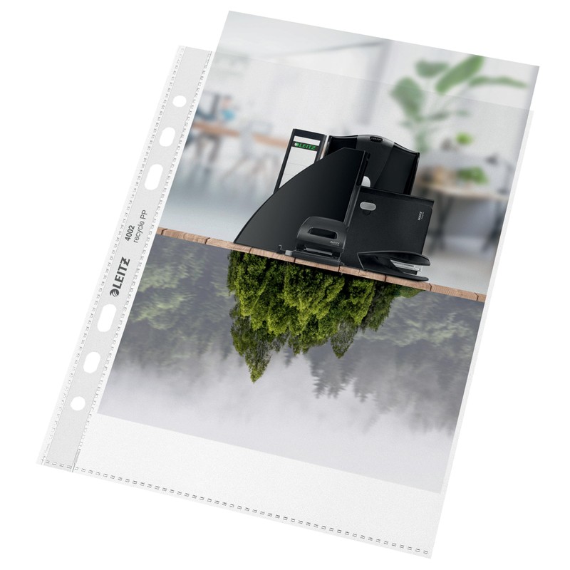 Leitz A5 Pockets, Pack of 25, Punched Plastic Sleeves, Embossed