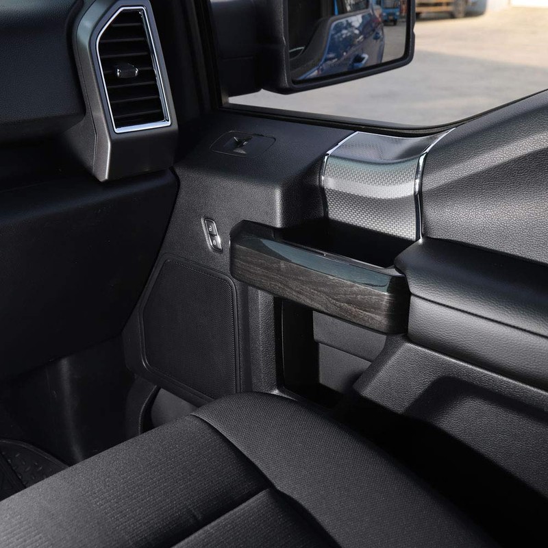 Voodonala Black Wood Grain Inner Door Handle Covers Trim for