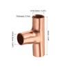 sourcing map Tee Copper Fitting 3 Way Welding Joint 1/4