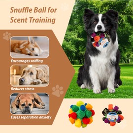 PAWISE Snuffle Ball for Dogs, Sniffle Treat Puzzle Toy, Dog Snuffle Ball & Slow Feeder, Enrichment Toy for Mental Stimulation, Machine Washable, for Small Medium Large Dogs (Camouflage Color) (Small)