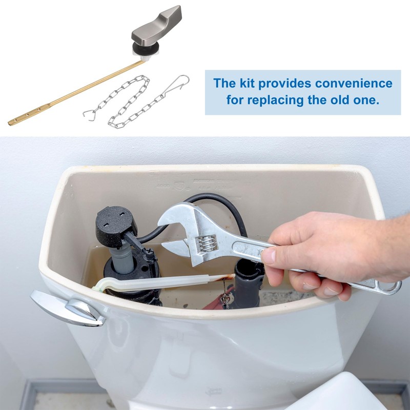 sourcing map 2Set Front Mount Universal Toilet Handle Replacement Kit