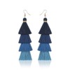 Bohemian Layered Long Pom Pom Tassel Earrings Drop Dangle Tiered