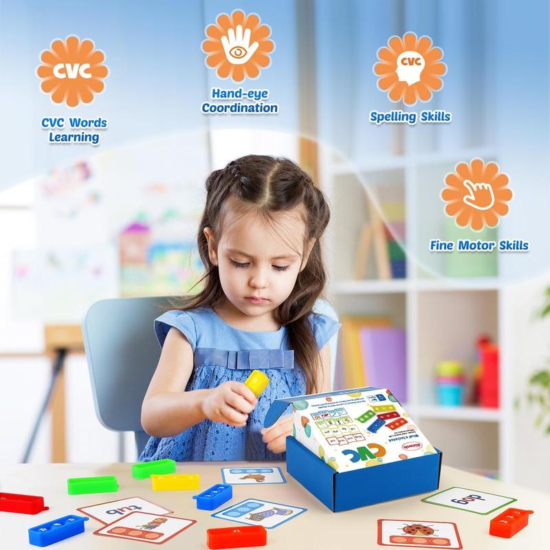 Aizweb CVC Word Game Phonics Flash Cards for Classroom Supplies