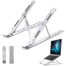 CARYWON Soporte para Laptop,Base de Aluminio para Computadoras Portátiles,Plegable y Ajustable Base Laptop de Ventilado, Laptop Holder, Altura Ergonómica para Portátiles y Tableta