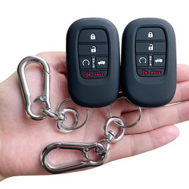 TANDRIVE Key Fob Cover for (5 Buttons) Honda 2026 2025-2022 Civic Accord CR-V HR-V Pilot and 2026 Passport, Silicone, 2-Pack, Black