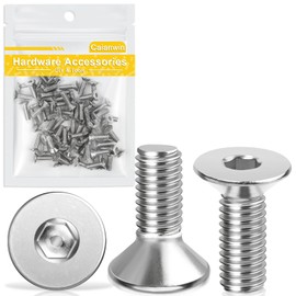 Caianwin 100Pcs M5*10mm Hex Countersunk Bolts DIN7991 Machine Screws 304 Stainless Steel Countersunk Screws