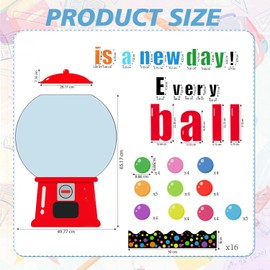Bubble Gumball Bulletin Board Set Back to School Classroom Bulletin Board Decorations Colorful Gumball Machine Candy Cutout Border Decoration Gum Elementary Classroom Chalkboard for Teacher Wall Decor