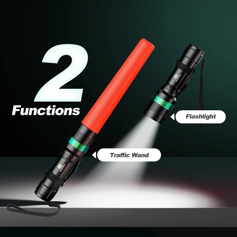 RoadHero 10 Pieces 11 Inch Traffic Wand with Strobe Modes