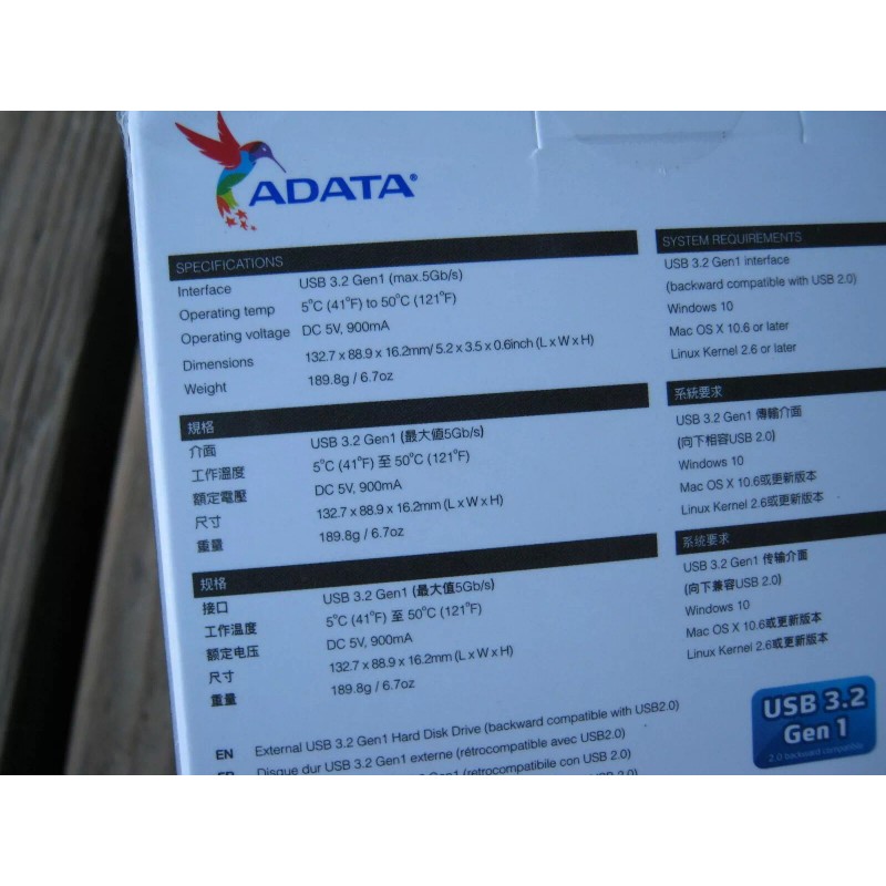 ADATA HD330 2.5 External Hard Drive HDD 1TB Shock Resistant