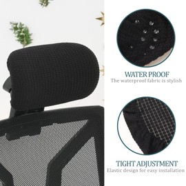 Office Chair Pillow Cover, Chair Headrest Cover Desk Chair Covers, Computer Chair Headrest Sleeve Chair Head Pillow Cover, Furniture Slipcover Protector, Office Chair Headrest Attachment(Black)