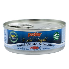 MW Polar All Natural SOLID WHITE TUNA in Water, Easy Open Can, Wild Caught, Sustainable Fishing, Dolphin Safe, Tender, No Preservatives/Residue, Gluten Free, Lean Protein, Kosher, 5oz (Pack of 12)