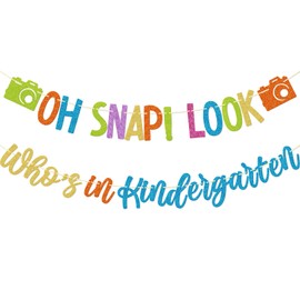 Little Man Oh Snap! Look Who’s in Kindergarten Banner, Back to School Decorations, Welcome Back Classroom Decor, First Day of Kindergarten Decor