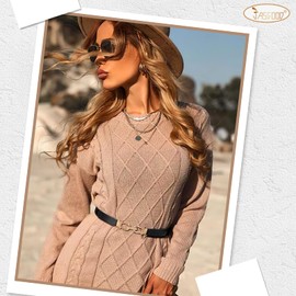 JasGood Pack of 4 Belts for Dress Belts Women's Stylish Belt with Simple Style Unique Design Women's Belt Elegant and Fashionable for Short & Long Skirt Dress, A02-Black+White