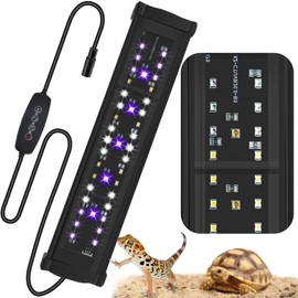 11-Inch 15W LED UVB Light for Reptiles with Dimming & Timer, Adjustable 20.0 UVB UVA Lamp for Bearded Dragons, Turtles, Snakes – Full Spectrum UVI Lighting Fixture for Desert & Tropical Habitats