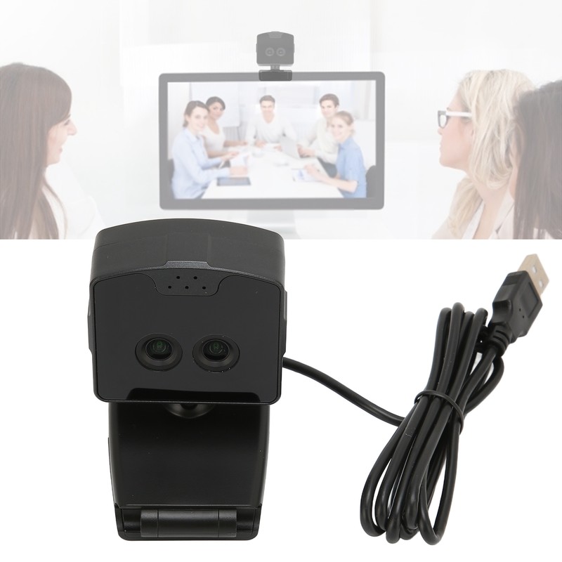 Binocular Webcam 2MP 1080P HD Wide Angles Front Conference Webcam