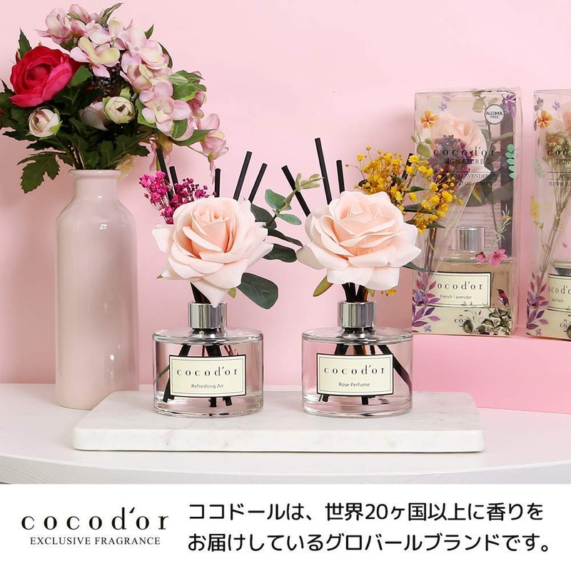 Cocodor Rose Flower Reed Diffuser/Lovely Peony/6.7oz(200ml)/1 Pack/Reed Diffuser, Reed Diffuser