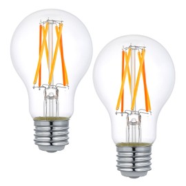 CHULEIBACUI A19 3 Way LED Edison Filament Bulb, E26 Base, Color Changing (Red/2700K/Orange-Red), 30/50/80W Equivalent - Ideal for Indoor, Reading, Decorative Lighting - 2 Pack